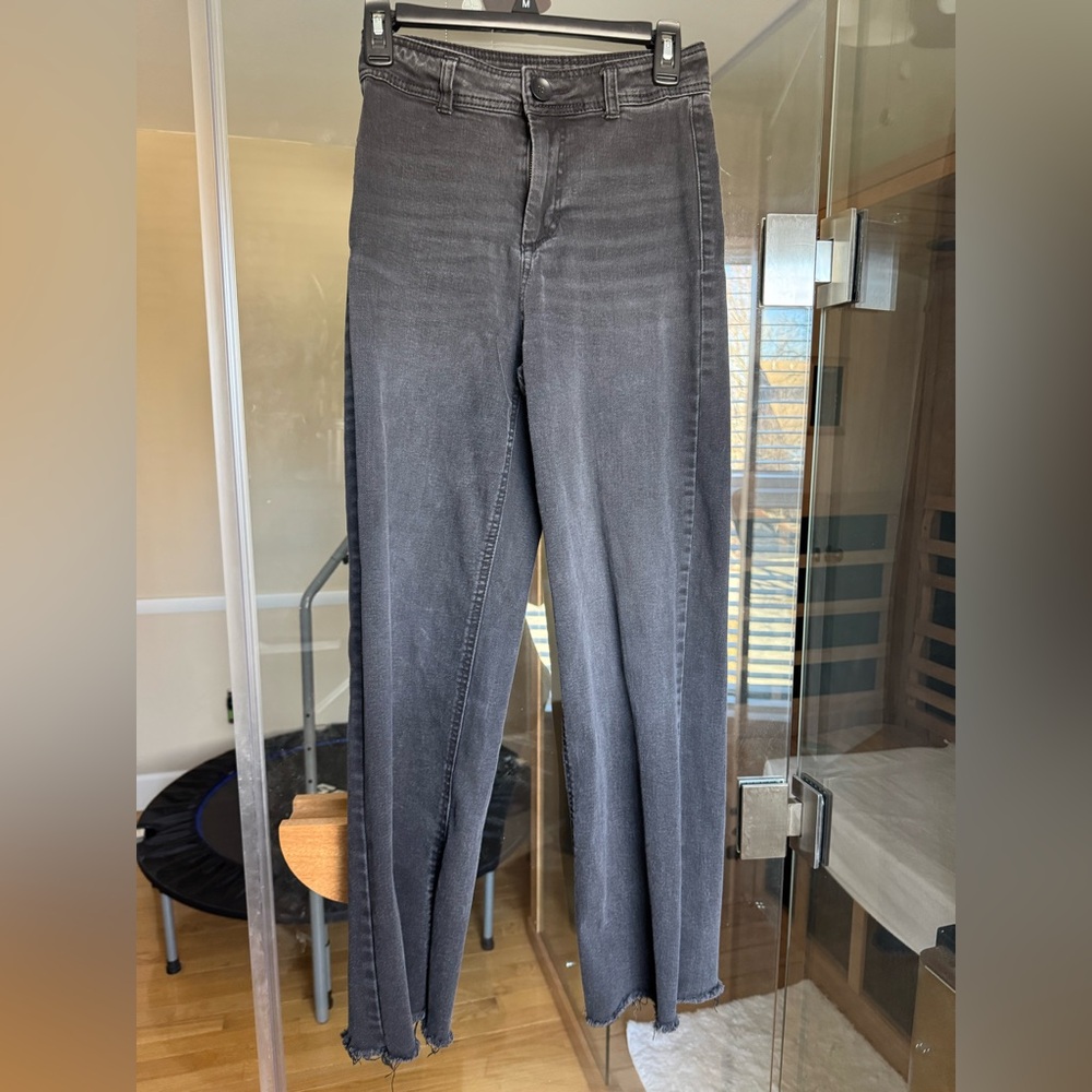 OAT NEW YORK Women's Black High-Waist Wide Leg Jeans